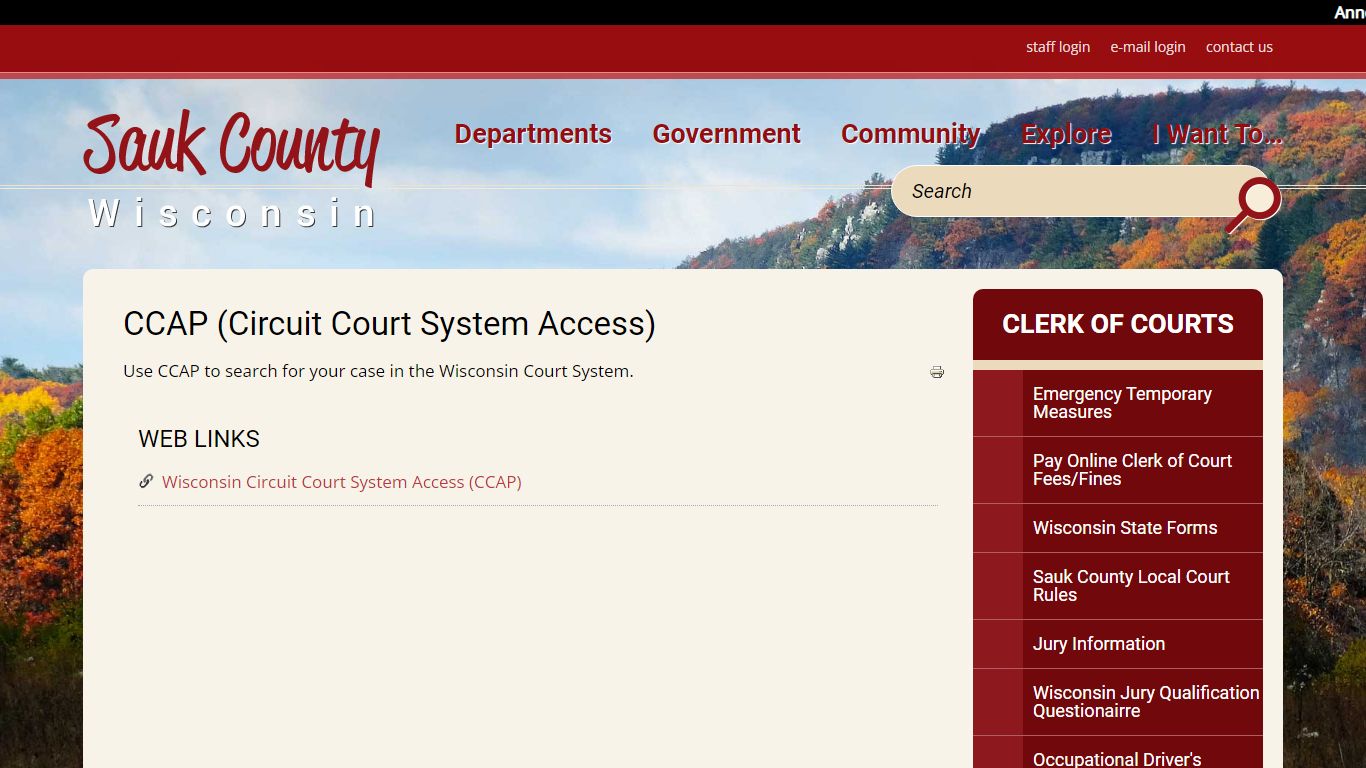 CCAP (Circuit Court System Access) - Sauk County, Wisconsin